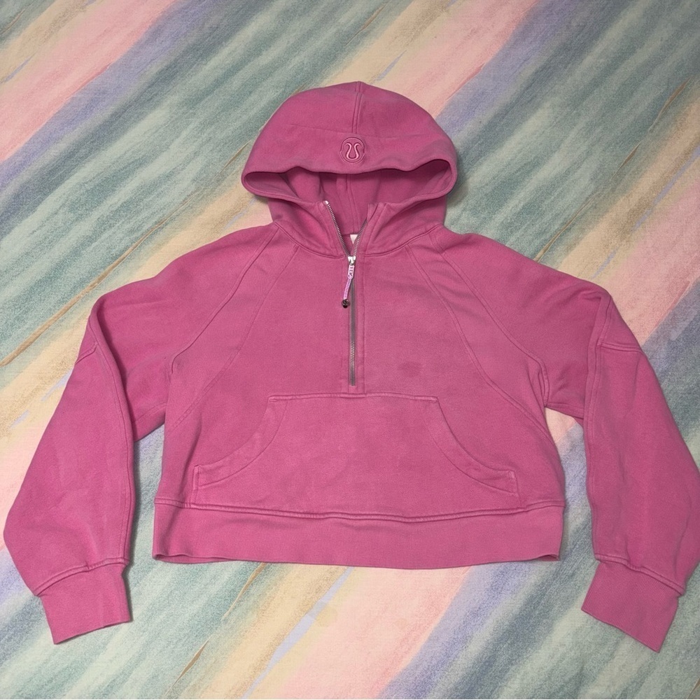 Lululemon Scuba Oversized 1/2 Zip Hoodie in Pink Blossom PBOL Size M/L